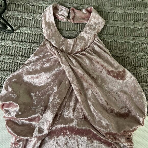 Venus Halter Cocktail Dress – Size Small, Antique Rose Velvet - Picture 4 of 8